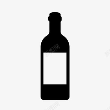 酒瓶红酒玻璃瓶图标图标