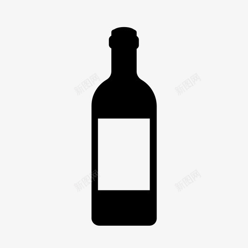酒瓶红酒玻璃瓶图标svg_新图网 https://ixintu.com 玻璃瓶 礼品 红酒 软木塞 酒瓶 酒精 饮料