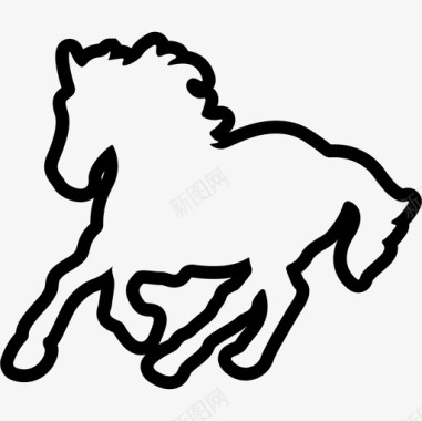 马的轮廓动物马图标图标