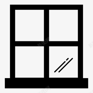 窗户玻璃房子图标图标