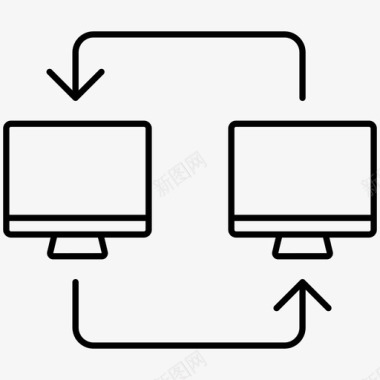 计算机同步同步服务器图标图标