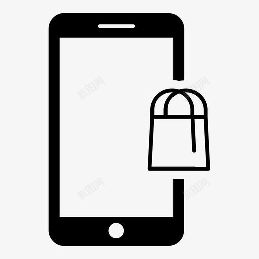 移动购物袋获取手机商店图标svg_新图网 https://ixintu.com 手机商店 智能手机 移动商店 移动购物袋 移动购物车 获取 购买 购物袋 购物车