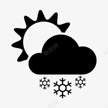 晴朗的雪天气图标图标