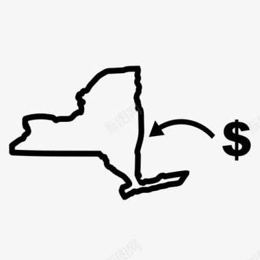 纽约投资州地点图标图标