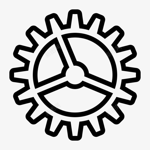 齿轮配置机械图标svg_新图网 https://ixintu.com 应用程序包1 机械 设置 轮子 配置 齿轮