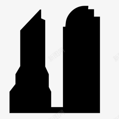 波茨坦广场摩天大楼纪念碑图标图标