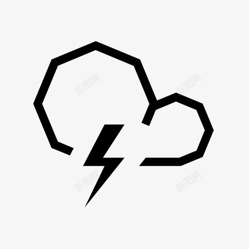 暴风雨坏天气云图标svg_新图网 https://ixintu.com 云 危险 坏天气 天气预报 暴风雨 闪电 雷雨