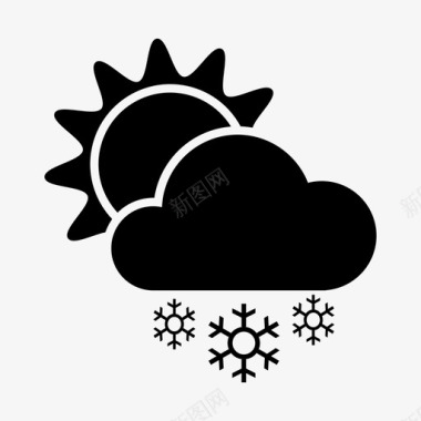 晴朗的雪天气图标图标