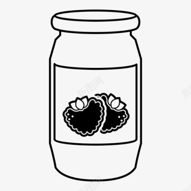 黑莓果酱日用品罐子图标图标