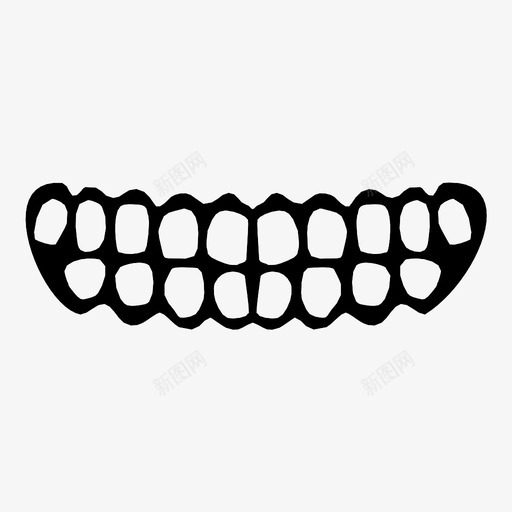 牙齿咬合牙套图标svg_新图网 https://ixintu.com 假牙 医疗 口腔 咬合 牙医 牙套 牙齿 蛀牙