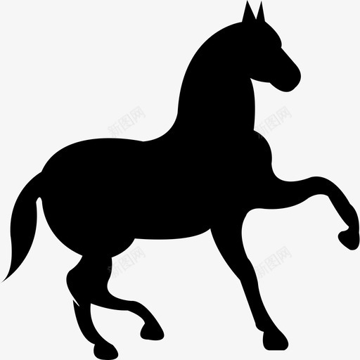 舞动的黑马用一只抬起的脚动物马2图标svg_新图网 https://ixintu.com 动物 舞动的黑马用一只抬起的脚 马2