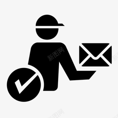 邮递员包裹信件图标图标
