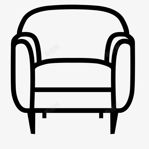 扶手椅靠背靠垫图标svg_新图网 https://ixintu.com 家具 家具5 座椅 扶手椅 腿 衬垫 靠垫 靠背