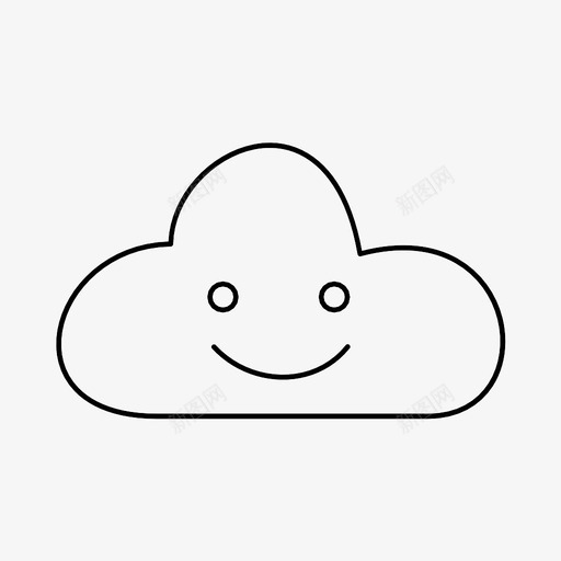 云面部表情情绪图标svg_新图网 https://ixintu.com 云 微笑 快乐 情绪 笑脸 面部表情 预测