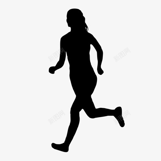 女子跑步图标svg_新图网 https://ixintu.com 女子跑步