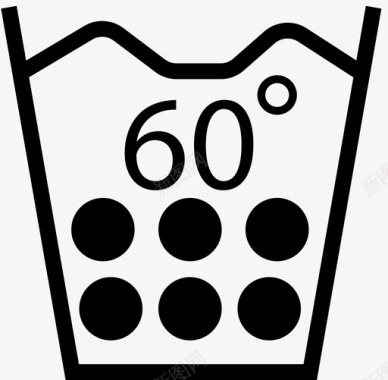 60c热机洗清洗洗衣图标图标