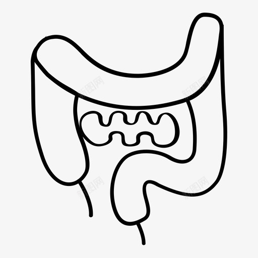 肠身体消化图标svg_新图网 https://ixintu.com 健康图标 器官 消化 肠 胃 身体 食物