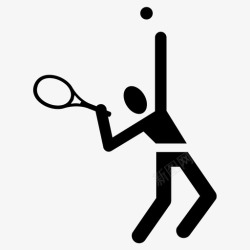 网球发球壁球运动员球图标高清图片