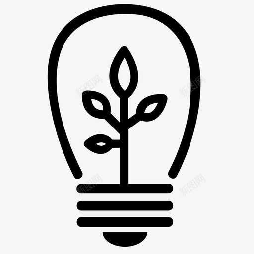 能源管理灯泡绿色能源图标svg_新图网 https://ixintu.com 灯泡 绿色能源 能源管理 节能