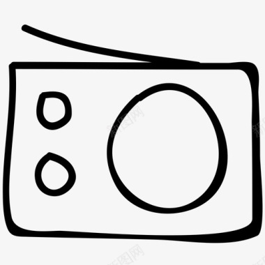 收音机科学手绘涂鸦图标图标