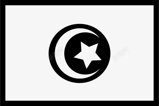 突尼斯国旗星星国家图标图标