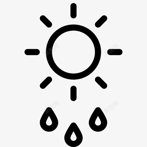 毛毛雨水太阳图标svg_新图网 https://ixintu.com 天气 太阳 毛毛雨 水 水滴 白天 降水 降雨