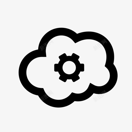 云工具设置图标svg_新图网 https://ixintu.com 云 云存储 互联网 工具 设置 选项 配置 首选项 齿轮