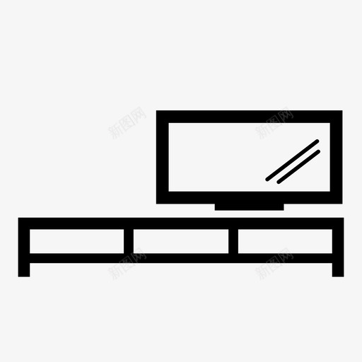 电视电视架展品图标svg_新图网 https://ixintu.com 客厅 家具 展品 材料 物品 电视 电视室 电视架 盒子