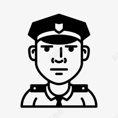 警察男人警官图标图标