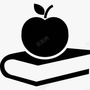 苹果和书图标图标