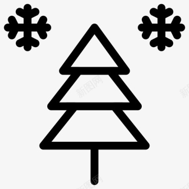 圣诞树室内装饰冬图标图标