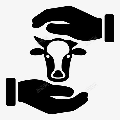 奶牛护理保护牲畜图标svg_新图网 https://ixintu.com 保护 保险 公牛 头 奶牛护理 手 牛 牲畜