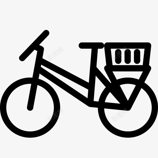 自行车手提一个座位图标svg_新图网 https://ixintu.com 一个座位 两个轮子 交通工具 手提 日常生活 脚踏车 自行车 自行车篮子 骑行