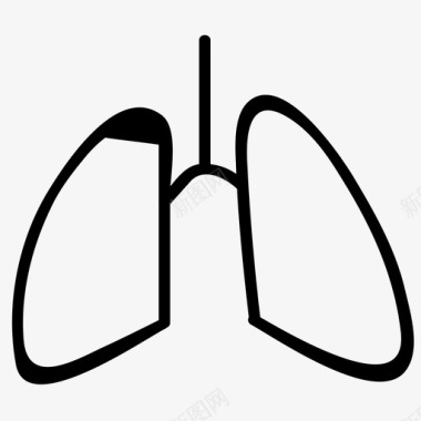 肺部医学手绘图标图标