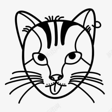 朋克猫动物脸图标图标