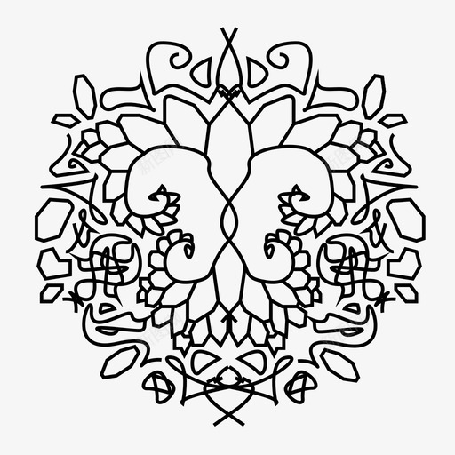 佩斯利对称重复图标svg_新图网 https://ixintu.com 佩斯利 图案设计 对称 灵感 神秘 线条 美丽 自然 莲花 重复