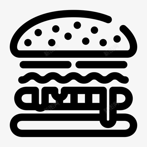 汉堡三明治餐食图标svg_新图网 https://ixintu.com 三明治 垃圾食品 奶酪汉堡 快餐 汉堡 烧烤 牛肉 脂肪快餐 芝士汉堡 餐食
