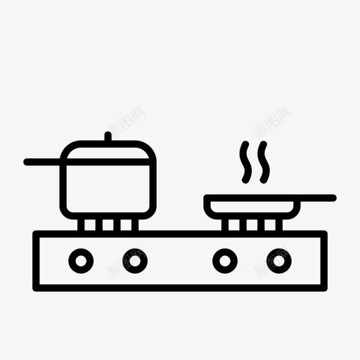 炉灶餐厅锅图标svg_新图网 https://ixintu.com 乐餐厅 午餐 厨房 油炸 火 炉灶 锅 食物 餐厅 饭