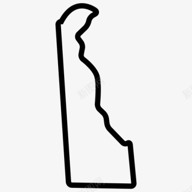 特拉华州地图州图标图标