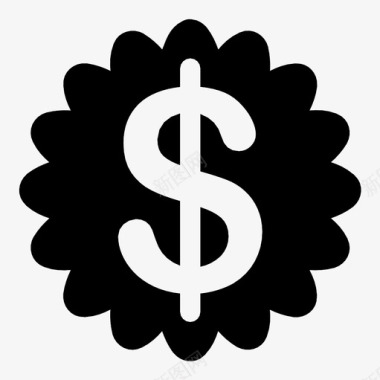 美元符号奖章货币图标图标