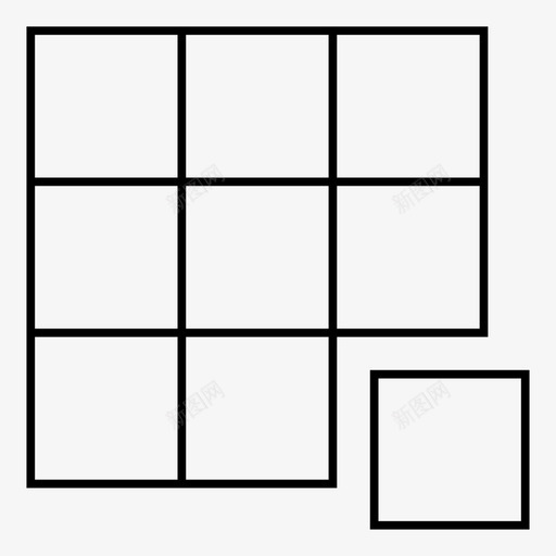 分组部分分开图标svg_新图网 https://ixintu.com 分开 分组 总计 放在一起 正方形 笔划 细 解组 解组正方形 轮廓 部分