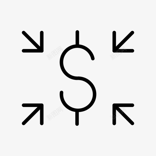 接收资金汇入货币图标svg_新图网 https://ixintu.com 接收资金 支付 汇入 箭头 获取 货币 购物 贸易 银行和金融卷2 销售 零售