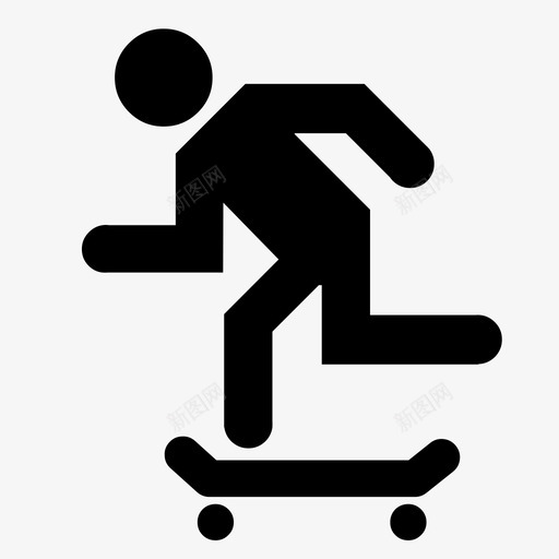 滑板斜坡普通图标svg_新图网 https://ixintu.com 斜坡 普通 滑板 滑梯 滑行 滚轴 跑步