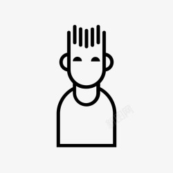 尖尖的男人尖尖的头发尖刺图标高清图片