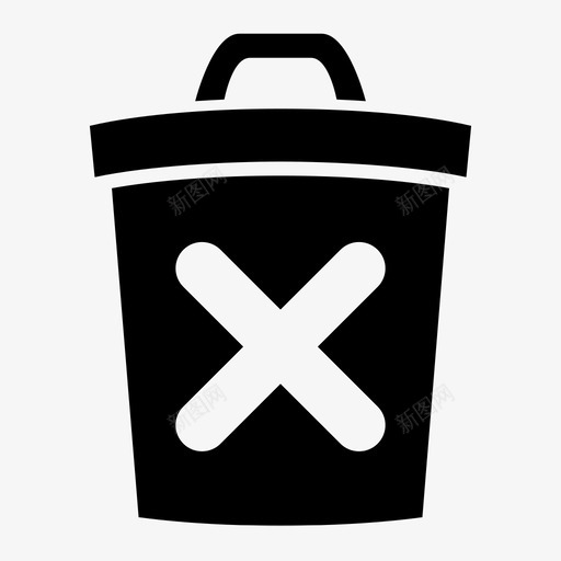 垃圾桶垃圾清除图标svg_新图网 https://ixintu.com 删除 回收 垃圾 垃圾桶 处理 清除 烘干