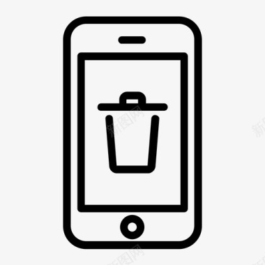 垃圾桶智能手机屏幕图标图标
