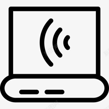 wifi连接到互联网的笔记本电脑无线信号图标图标