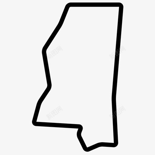 密西西比州地图ms图标svg_新图网 https://ixintu.com ms 地图 密西西比州 州 简单美国（大纲） 美国