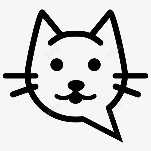 爱说话的猫可爱的小猫图标svg_新图网 https://ixintu.com 会说话 可爱的 喵喵 小猫 爱说话的猫