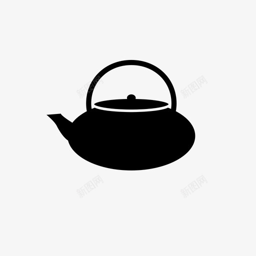 茶壶煮沸铸铁图标svg_新图网 https://ixintu.com 日本 晚餐 烹饪 煮沸 茶壶 蒸煮 铸铁 饮料